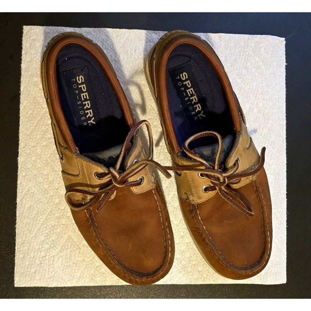 Sperry Top-Sider O19617C 2- Eye Casual Leather Boat Shoes Men Brown Size 7M